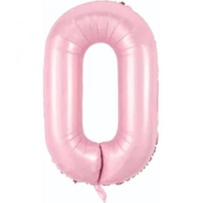 0 Rakam Folyo Balon Pembe 75cm - 1