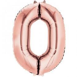 0 Rakam Folyo Balon Rose Gold 40cm - 1