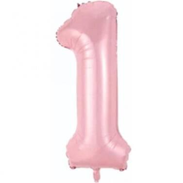 1 Rakam Folyo Balon Pembe 75cm - 1