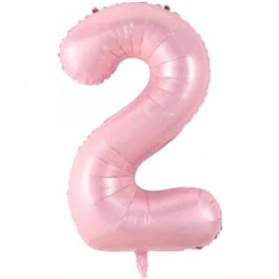 2 Rakam Folyo Balon Pembe 75cm - 1