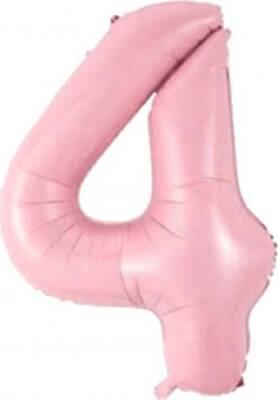 4 Rakam Folyo Balon Pembe 75cm - 1