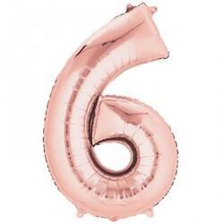 6 Rakam Folyo Balon Rose Gold 40cm - 1