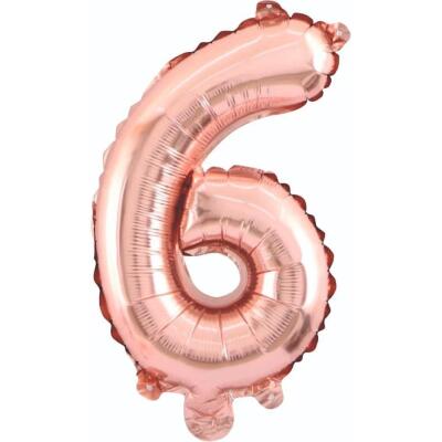 6 Rakam Folyo Balon Rose Gold 75cm - 1