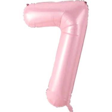 7 Rakam Folyo Balon Pembe 75cm - 1