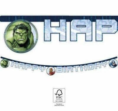 Avengers Happy Birthday Harf Banner - 1