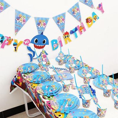 Baby Shark Erkek Doğum Günü Parti Seti 24 Kişilik - 3