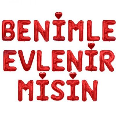 Benimle Evlenir Misin Folyo Balon Seti - 1