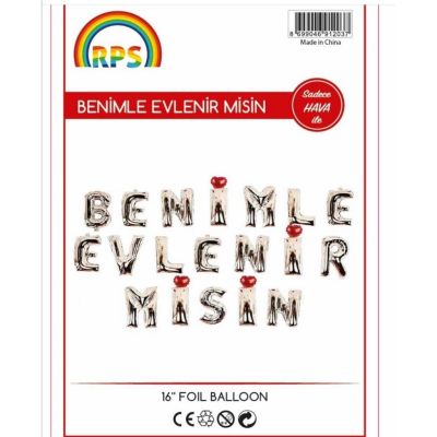 Benimle Evlenirmisin Folyo Balon Seti - 2