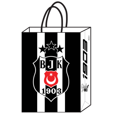 Beşiktaş Büküm Saplı Kağıt Çanta 18x24cm 12'li - 1