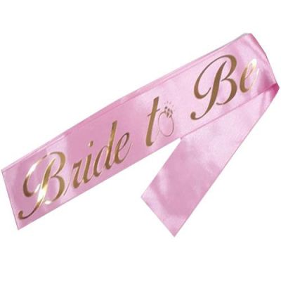 Bride To Be Altın Yaldızlı Pembe Kuşak - 1