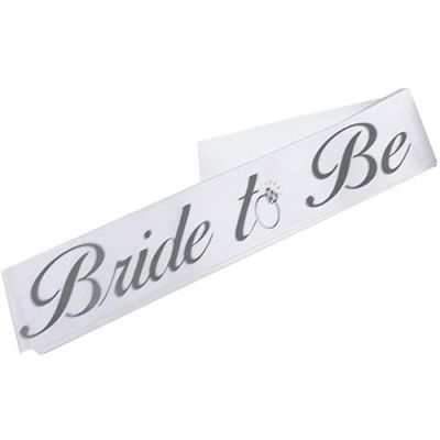 Bride To Be Gümüş Yaldızlı Beyaz Kuşak - 1