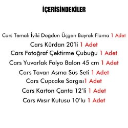 Cars Ekonomik Doğum Günü Parti Seti 61 Parça - 2