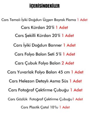 Cars Ekonomik Doğum Günü Parti Seti 62 Parça - 2