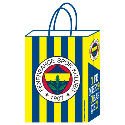 Fenerbahçe Büküm Saplı Kağıt Çanta 18x24cm 12'li - 1