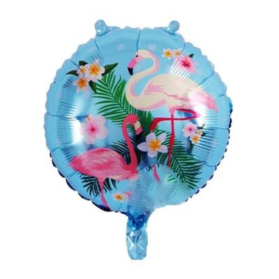 Flamingo Folyo Balon Mavi Yuvarlak 45cm - 1