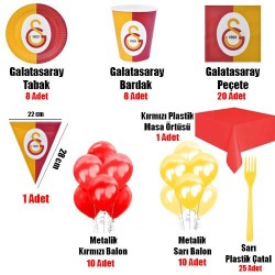 Galatasaray Ekonomik Doğum Günü Parti Seti 8 Kişilik - 2