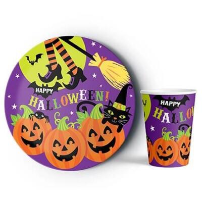 Halloween Tabak Bardak Set 8'li - 1