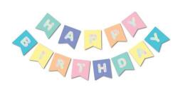 Happy Birthday Makaron Renk Harf Banner - 1