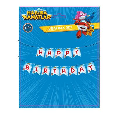 Harika Kanatlar Temalı Happy Birthday Banner - 1