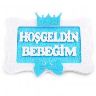 Hoşgeldin Bebeğim Mavi Strafor Süs - 1