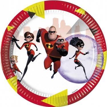 Incredibles İnanılmaz Aile Karton Tabak 8'li - 1