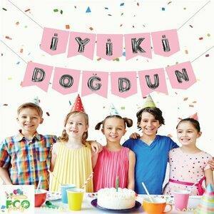 İyi Ki Doğdun Pembe Gümüş Harf Banner - 1