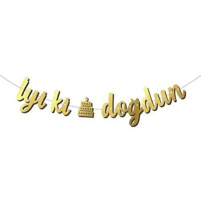 Kaligrafi Banner Gold İyi Ki Doğdun - 1