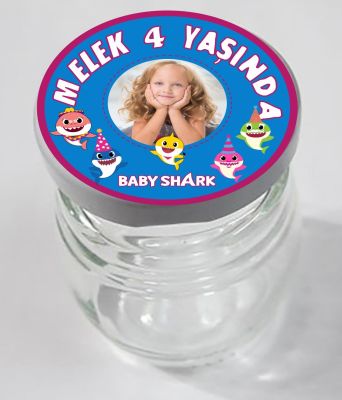 Kişiye Özel Baby Shark Kız Çocuk Etiket 5cm 20'li - 2