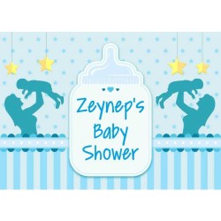 Kişiye Özel Baby Shower Erkek Branda Afiş 50X70cm - 1