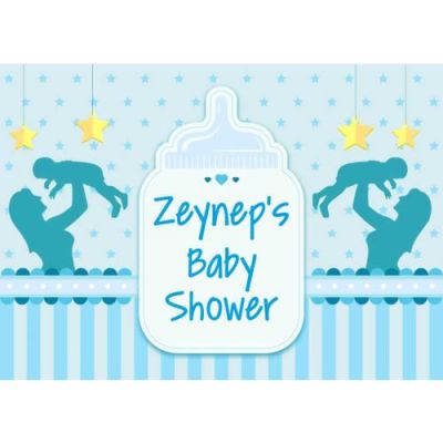 Kişiye Özel Baby Shower Erkek Branda Afiş 50X70cm - 1