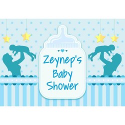 Kişiye Özel Baby Shower Erkek Branda Afiş 70X100cm - 1