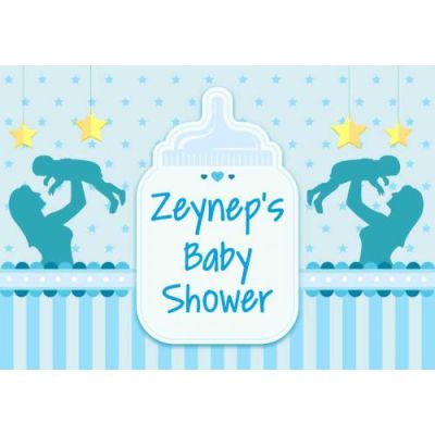 Kişiye Özel Baby Shower Erkek Branda Afiş 70X100cm - 1