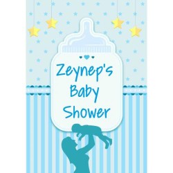 Kişiye Özel Baby Shower Erkek Branda Afiş 70X100cm - 2