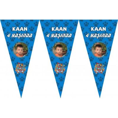 Kişiye Özel Paw Patrol Üçgen Bayrak Flama - 1