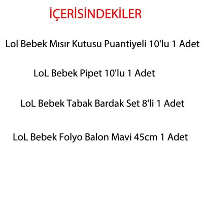 Lol Bebek Parti Seti 37 Parça - 2