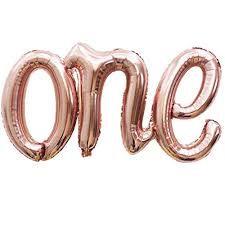 One Rose Gold Yazı Folyo Balon - 1