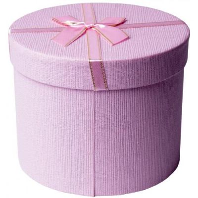 Pembe Silindir Fiyonk Detaylı Kapaklı Kutu 11x11x9cm - 1