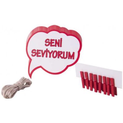 Seni Seviyorum Mandallı Süs 8'li - 2