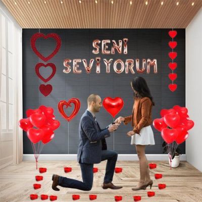 Sevgiliye Sürpiz Evlenme Teklifi Süsleme Seti - 1