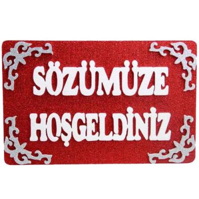 Sözümüze Hoş Geldiniz Strafor Süs Kırmızı - 1