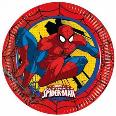 Spiderman Savaşçı Karton Tabak 23cm 8'li - 1