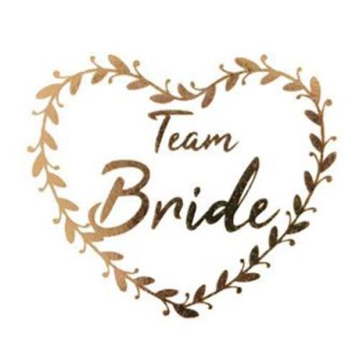 Team Bride Kalp Çerçeveli Altın Dövme 10'lu - 1