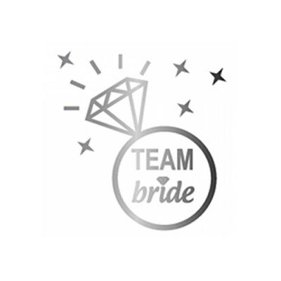 Team Bride Tek Taş Yüzük Gümüş Dövme - 1