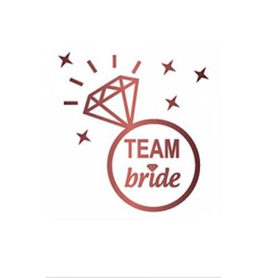 Team Bride Tek Taş Yüzük Rose Gold Dövme - 1