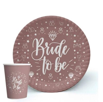 Bride to be Bakır Tabak Bardak Set 8'li - 1