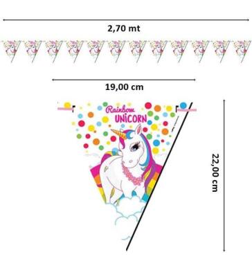 Unicorn Rainbow Üçgen Flama - 2