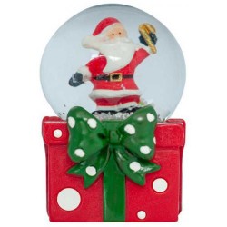 Yılbaşı Fiyonk Desenli Noel Baba Kar Küresi 6cm - 2